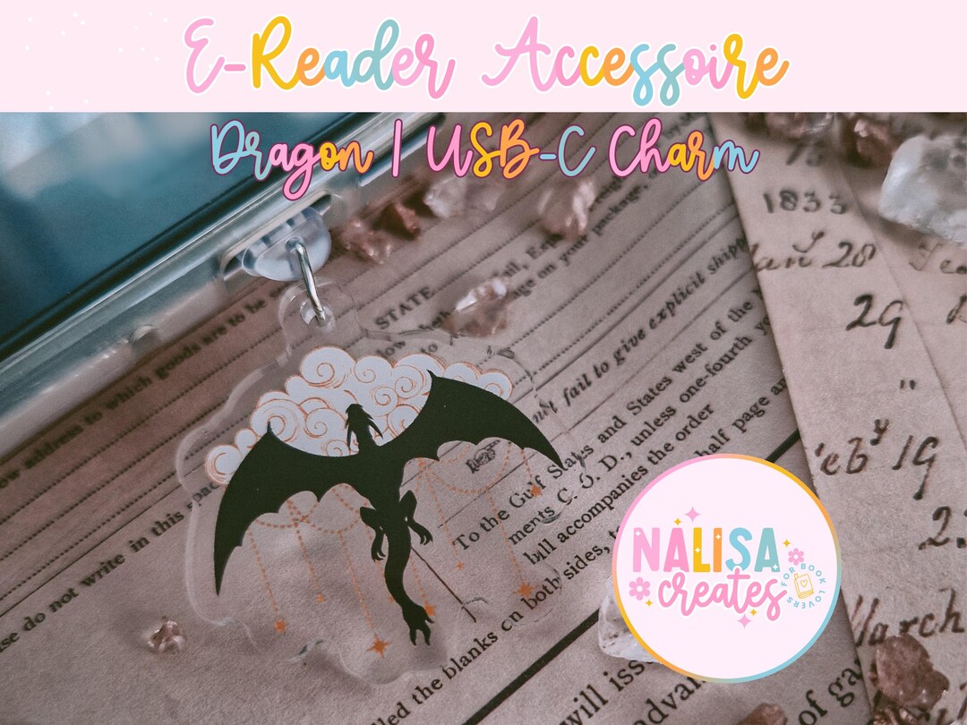 Charm Pendant for Ebook Readers | Dragon | Kindle Accessory | Gift for ...