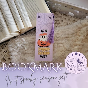 Segnalibro Autunno | Stagione spettrale | Regalo per gli amanti dei libri | fatto a mano in carta | segnalibro zucca carina e fantasma | lettore autunnale