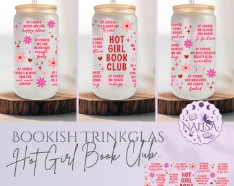 Bookish Trinkglas | Tumbler ''Hot Girl Book Club'' | Geschenk für Buchliebhaber | Trinkgefäß für Bücherliebende