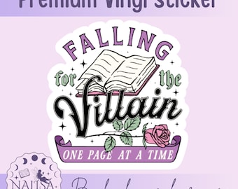 Sticker - Falling for the Villain | handmade bookish sticker | gift for book lovers | vinyl sticker | sticker for book journal