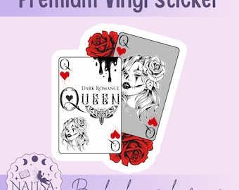 Sticker - Dark Romance Queen | handmade bookish sticker | gift for book lovers | vinyl sticker | sticker for book journal