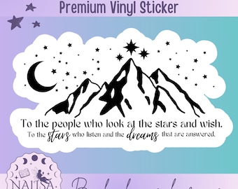 Sticker 'To the stars who listen' | Offiziell lizenzierter Sarah J. Maas Sticker | ACOTAR series | Geschenk für Buchliebhaber | Velaris