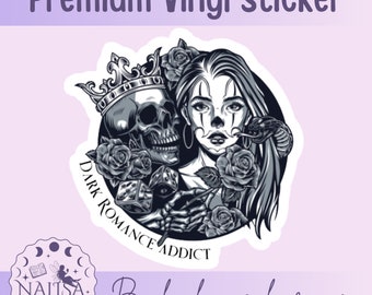 Sticker - Dark Romance Addict | handmade bookish sticker | gift for book lovers | vinyl sticker | sticker for book journal