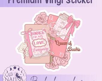 Stickers - Bookish Girlie | handmade stickers | Gift for book lovers | Vinyl Stickers | Stickers for book journal