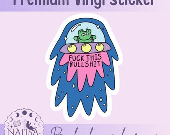 Sticker - Fu*k this Bullsh*t | handmade sticker | gift for book lovers | vinyl sticker | sticker for book journal
