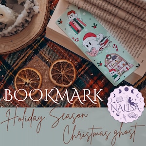 Segnalibro Fantasma di Natale carino | Regalo per gli amanti dei libri | fatto a mano in carta | buon bookmas | segnalibro invernale