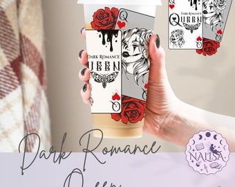 Drinking cup - Dark Romance Queen | 710 ml cold cup | Gift idea for book lovers | Reusable drinking cup transparent / glitter
