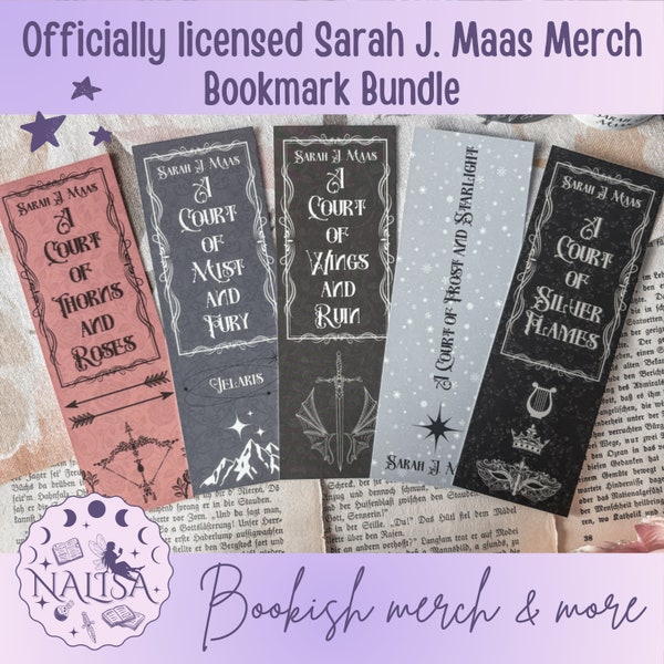 Lesezeichen Set | Bookmark  | Offiziell lizenzierte Sarah J. Maas Lesezeichen | Geschenk für Buchliebhaber | ACOTAR series