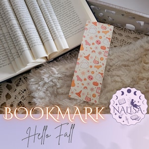 Segnalibro Autunno | Ciao autunno | Regalo per gli amanti dei libri | fatto a mano in carta | segnalibro zucca carina e fantasma | lettore autunnale