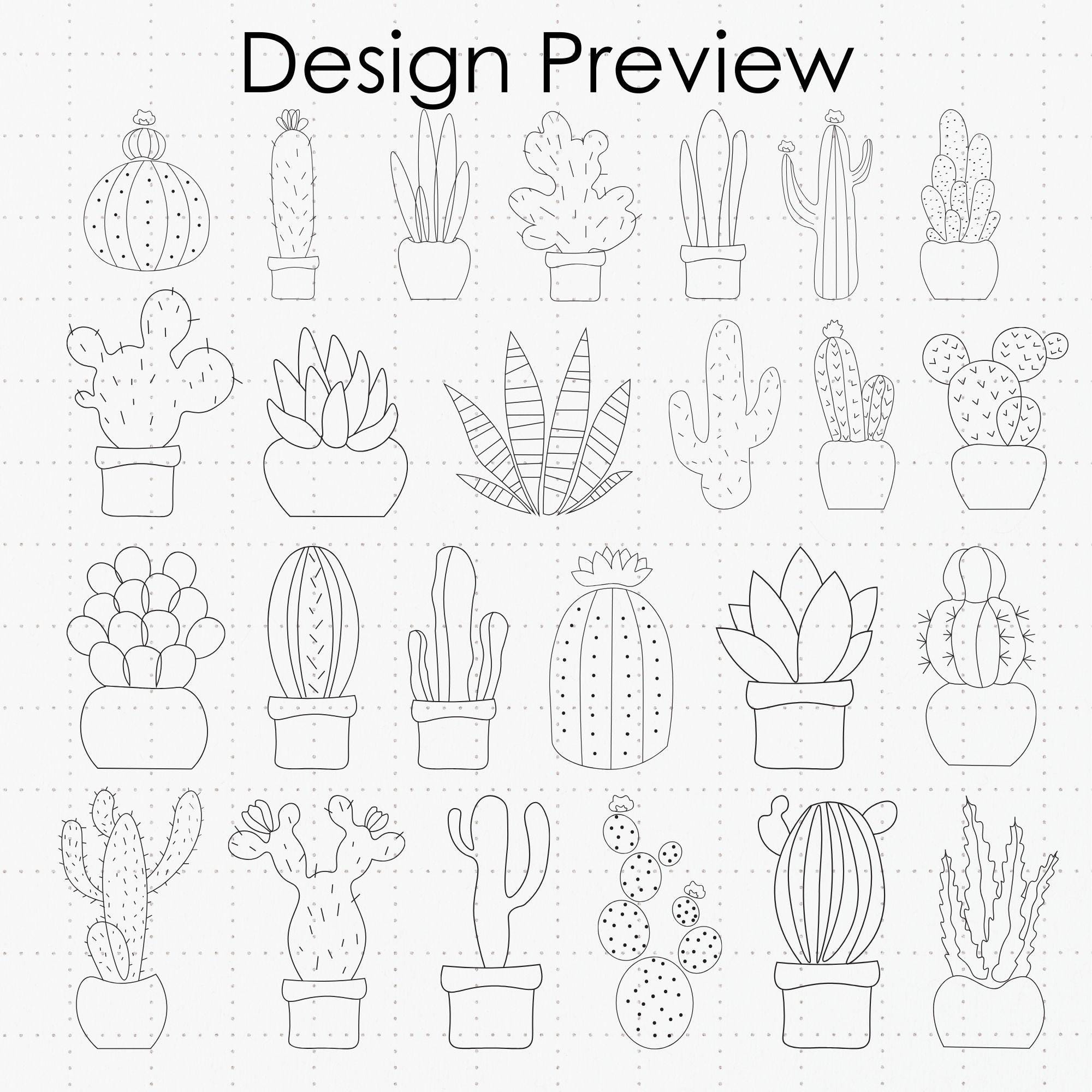 Cactus Line Art SVG Bundle Hand Drawn Succulent Simple Doodle Cactus  Silhouette Cut File Cactus Flower Illustration Minimalist Cactus PNG - Etsy