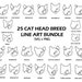 Cat Head Breed Line Art SVG …