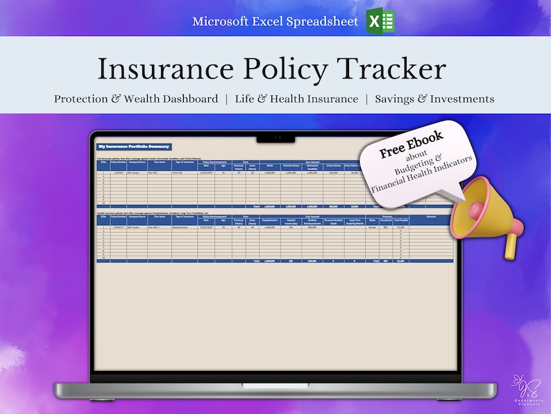Insurance Policy Tracker Excel Spreadsheet - Etsy