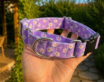 Collar Martingale para perros pequeños y grandes, collar ajustable antitirones con estampado floral para cachorros con estilo.