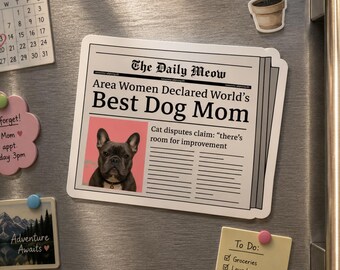 Imán personalizado para nevera con forma de perro, regalo personalizado con foto de mascota para mamás de perros y gatos.
