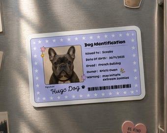 Imán personalizado para nevera con la identificación de tu perro, regalo personalizado con foto de mascota para mamás de perros y gatos.