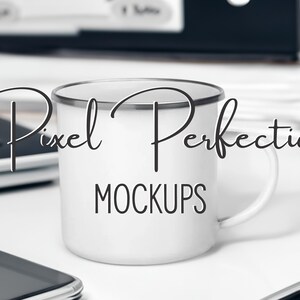 Office Mug Mockup, Coffee Cup Mock, 12 oz Camping Mug Mocks, Enamel Mug Mockup, Desk Mockup, Camping Mug Mockup, Camper Metal Mug