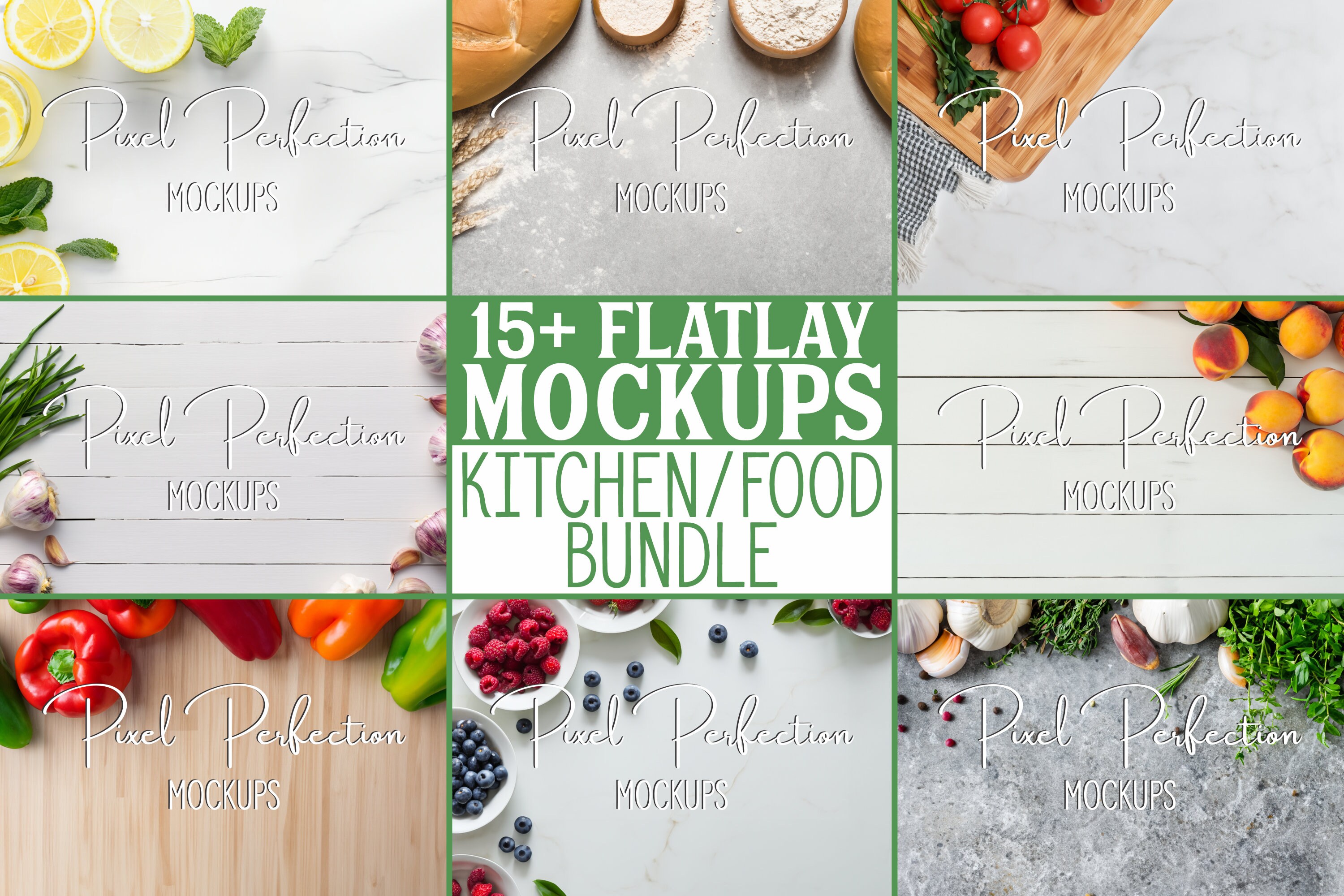 Flatlay Mockups, Kitchen Food Bundle, Add Your Own Product, Digital Background, Product Photography, Stock Images, Cooking Backdrops