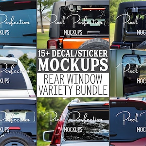 Rear Window Mockup Bundle for Decals, Car Sticker, Vinyl Decal Mock-Up, Rear Window, Sticker Decal, Styled Stock Photo, Rear Window Mock Ups