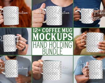 Drag and Drop Mug Mockup, Mug in Hand Bundle, Canva Coffee Mug Template, 11oz Mug Template, Hand Holding Coffee Mug, 11oz Mug Mockup Bundle