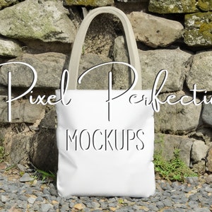 Beige Handle Tote Bag, AOP Tote Bag Mockup, Printify Mockup, AOP Tote Bag Mock Up, All Over Print Tote Bag, Mock Up Bag, MWW Tote Bag