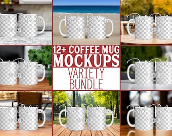 Coffee Mug Mockups, Double Mug Bundle, Drag and Drop Mug Mockup, Canva Coffee Mug, 11oz Mug Template, Full Wrap Coffee Mug, Sublimation