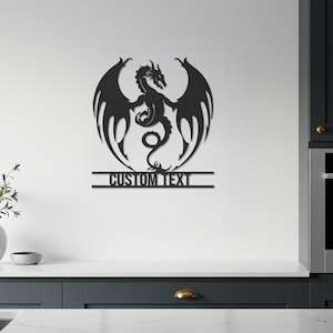 Art mural personnalisé, art mural en métal dragon, décoration science-fiction, cadeau gothique, enseigne murale dragon, décoration unique, cadeau pour les joueurs, cadeau pour les amateurs du Moyen-Âge