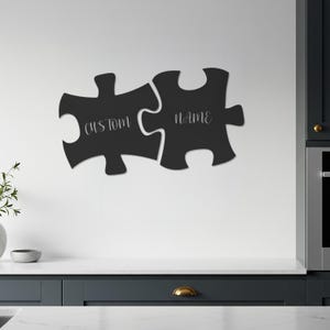 Custom Metal Sign, Puzzle Piece Wall Art, Personalized Sign, Metal Wall Art, Couples Gift, Wedding Gift, Anniversary Decor, Romantic Gift