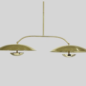 Handcrafted Polished Brass Chandelier Light - Adjustable Fixture
