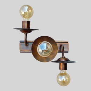 Vintage Style Brass Sconce Light For Bathroom Handmade Brass Wall Light  - Customized Vanity Lighting