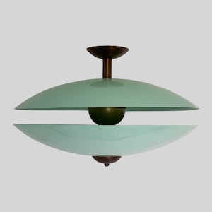 Vintage Style Handcrafted Pearl Brass Flush Mount Ceiling Light 4-Light Fixture Customized Home Decor Lamp Low Ceiling Lighting