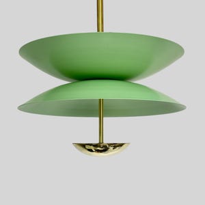 Unique Handcrafted Matte Mint Chandelier in Brass and Metal - Brass Chandelier Light Fixture