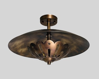 Lámpara empotrada de latón hecha a mano: decoración del hogar de estilo antiguo