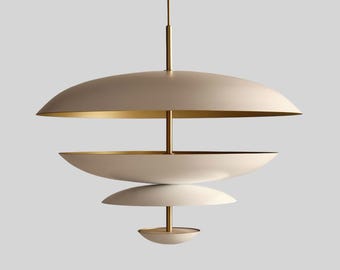 24 Inch Unique Metal & Brass Chandelier Light - Handcrafted Home Decor light fixture