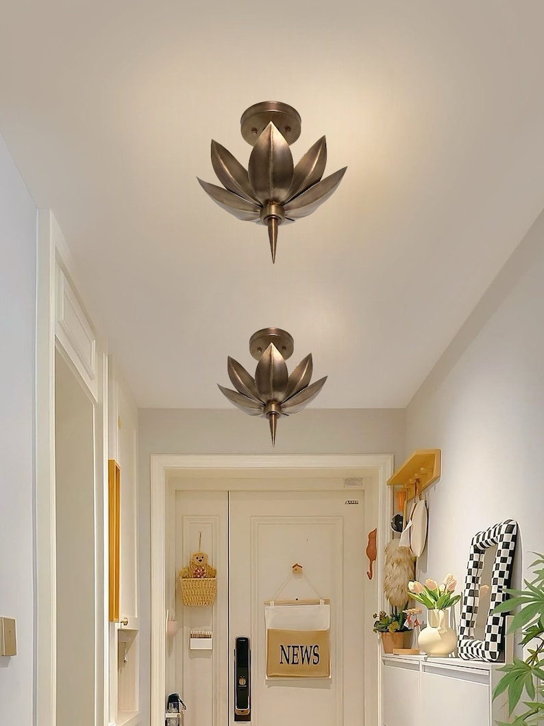 HOMEDECORARTEFACTS Lotus Flush Mount Light Fixture - Thumbnail 4