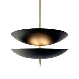 Handmade Matte Black Pendant Light: Brass Modern Chandelier