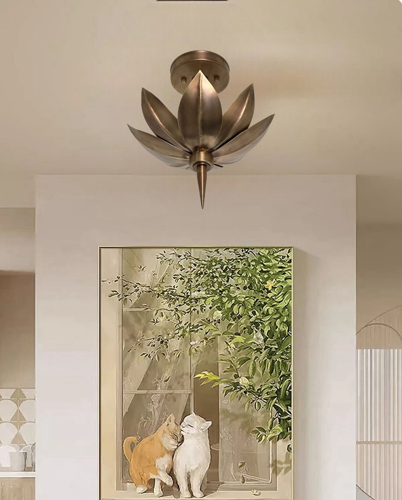 HOMEDECORARTEFACTS Lotus Flush Mount Light Fixture - Thumbnail 5
