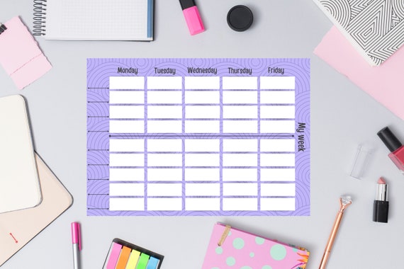 Editable PDF Timetable for Download on Smartphone Tablet and - Etsy