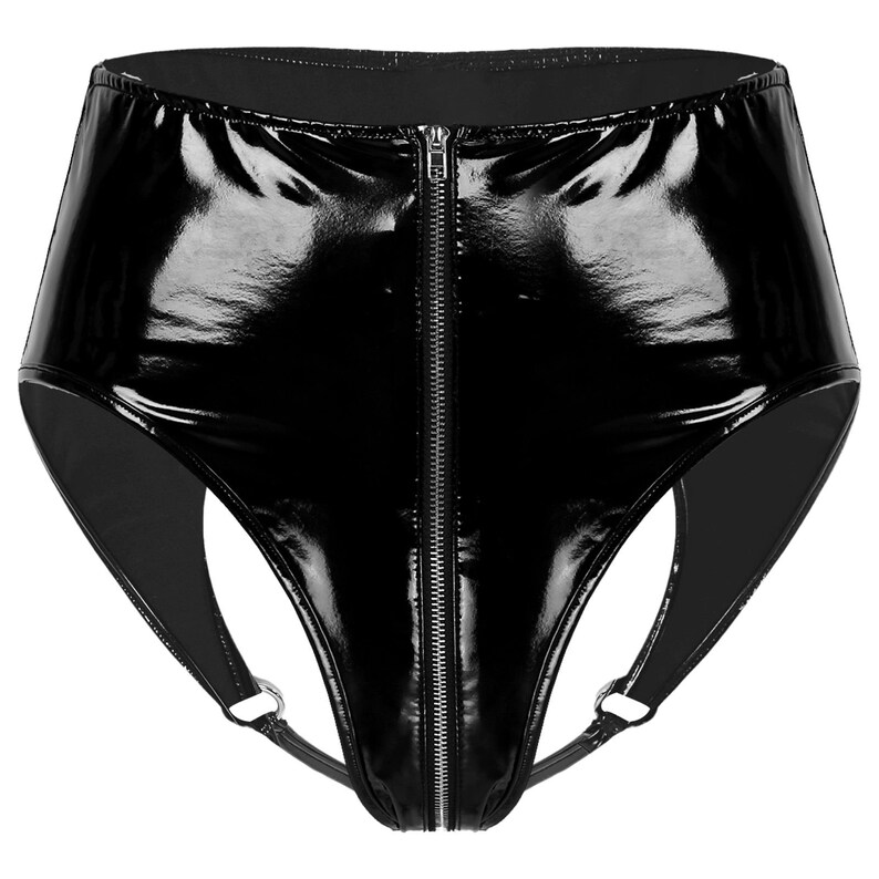Faux Leather Open Back Panties High Waist Open Back Panty - Etsy Denmark