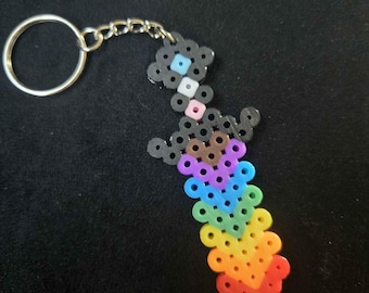 Queer Aromantic Pan Transgender Pride Sword Perler Bead Keychain