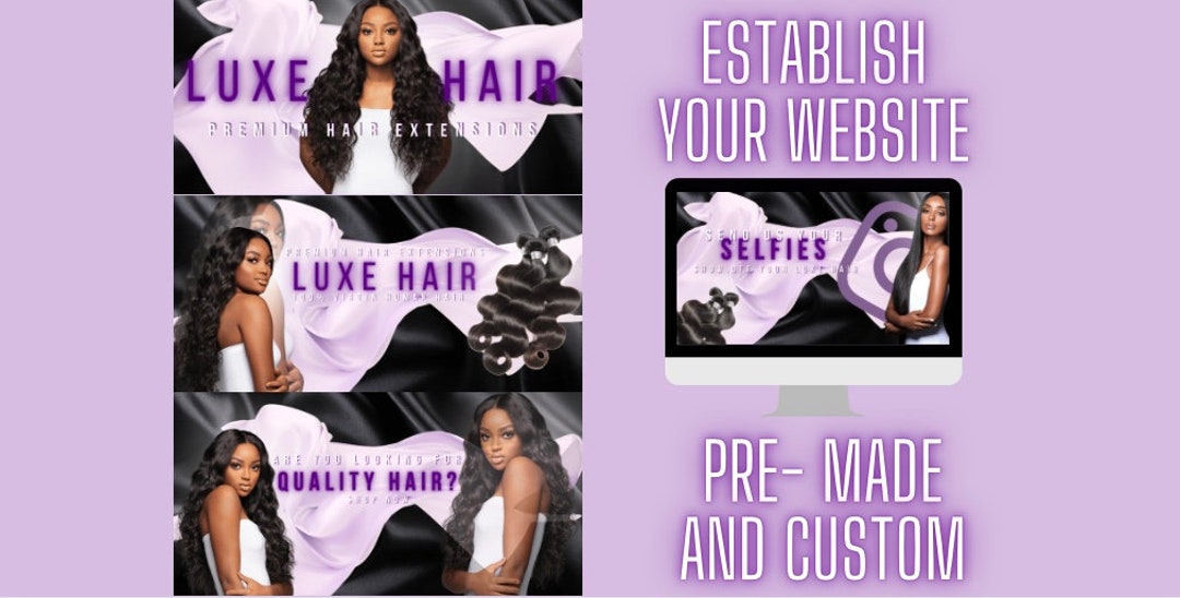 DIY, Pre Made | Website Template | Editable | Hair | Wigs | Bundles ...