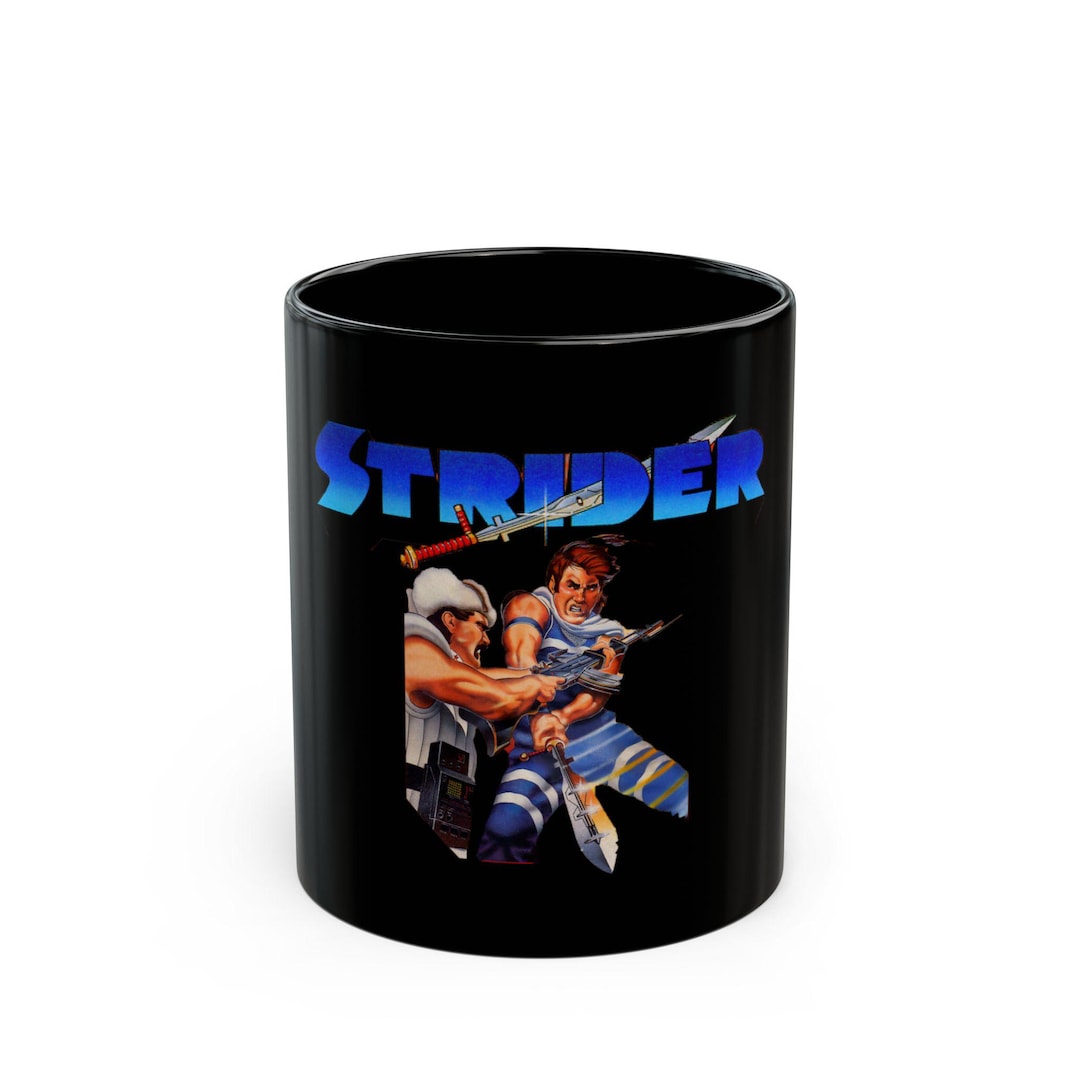 Strider NES Retro Style Cover Art Logo Black 11oz, 15oz Coffee & Tea ...