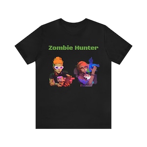 Zombies Ate My Neighbours Zombie Hunter SNES Cyberpunk Style Videogioco Pixel Art Maglietta unisex Ottimo regalo per giocatori e collezionisti retrò