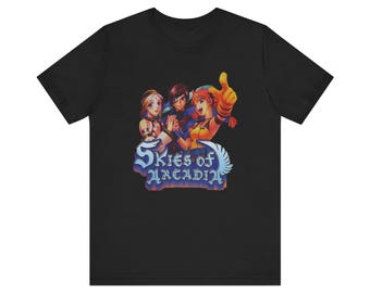 Skies of Arcadia Sega Dreamcast Cover Art Retro Style Unisex Short Sleeve TShirt