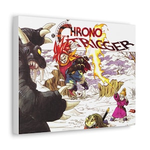 Chrono Trigger SNES Retro Style Cover Art Video Game Wall Art Canvas