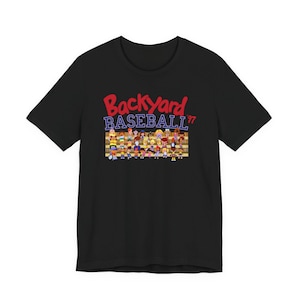Backyard Baseball 97 PC Entire Cast Enhanced with Logo Retro Style Unisex Jersey Short Sleeve Tee Nostalgic Great Gift Gamers Collectors