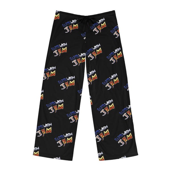 Earthworm Jim SNES Nostalgic Retro Style Mens All Over Print Pajama Pants Retro Style Nostalgic 90s Great Gift for Gamers Collectors