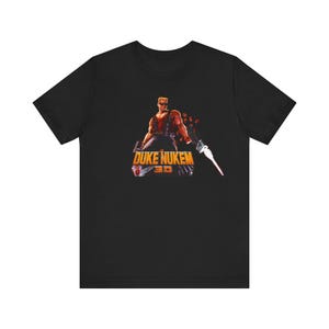 Duke Nukem 3D PC MS DOS Cover Art Retro Style Unisex Jersey Short Sleeve Tee Nostalgic Great Gift for Gamers and Collectors