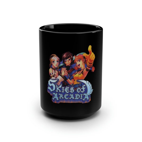 Skies of Arcadia Sega Dreamcast Cover Art 15oz Black Coffee & Tea Mug