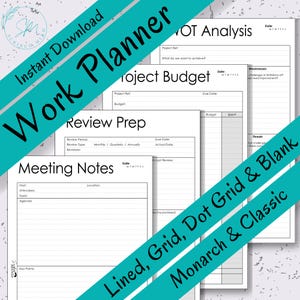 Franklin Covey Monarch & Classic Work Planner Printable Bundle - Printable PDFs for Productivity and Task Management