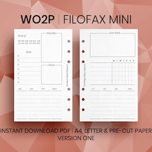 Mini Size Daily Task Planner Insert, Sized And Punched For Filofax Mini Notebook 2 75 X 4 25